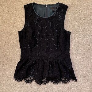 J. Crew Black Lace Sleeveless Blouse